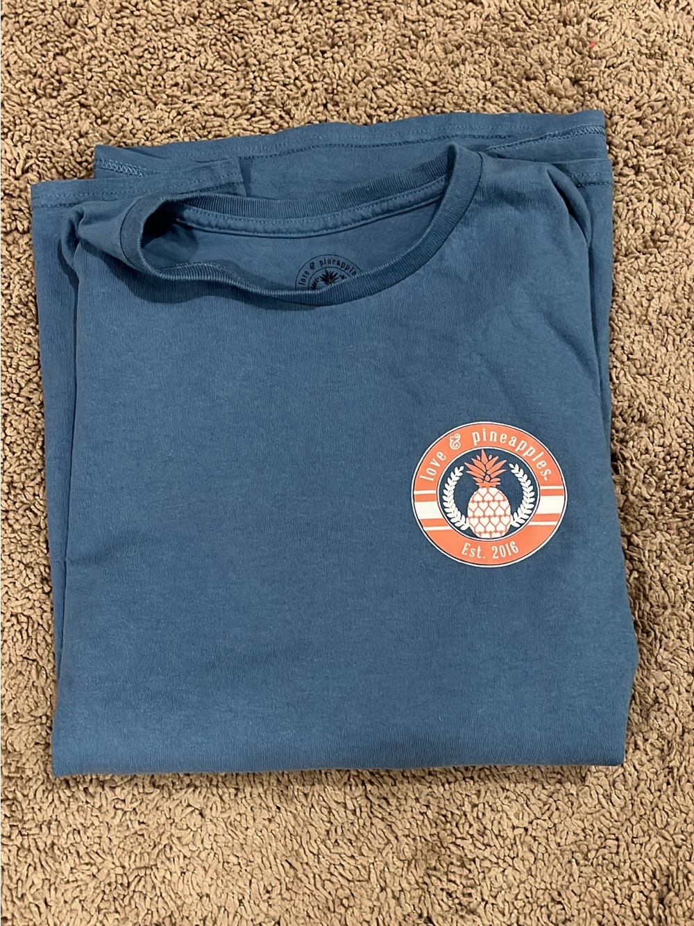 Love & Pineapples Blue Graphic Tee // XL